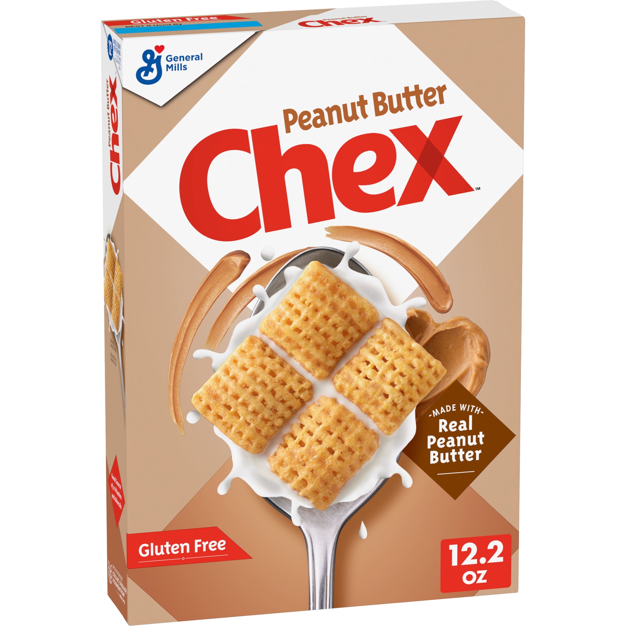Peanut Butter Chex Cereal, Gluten Free Breakfast Cereal, Made with Whole Grain, 12.2 oz