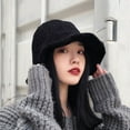 thumbnail image 4 of Travelwant Wool Bucket Hat for Women 2-Layers Thicken Foldable Winter Warm Fisherman Hat Vintage Church Derby Party, 4 of 7