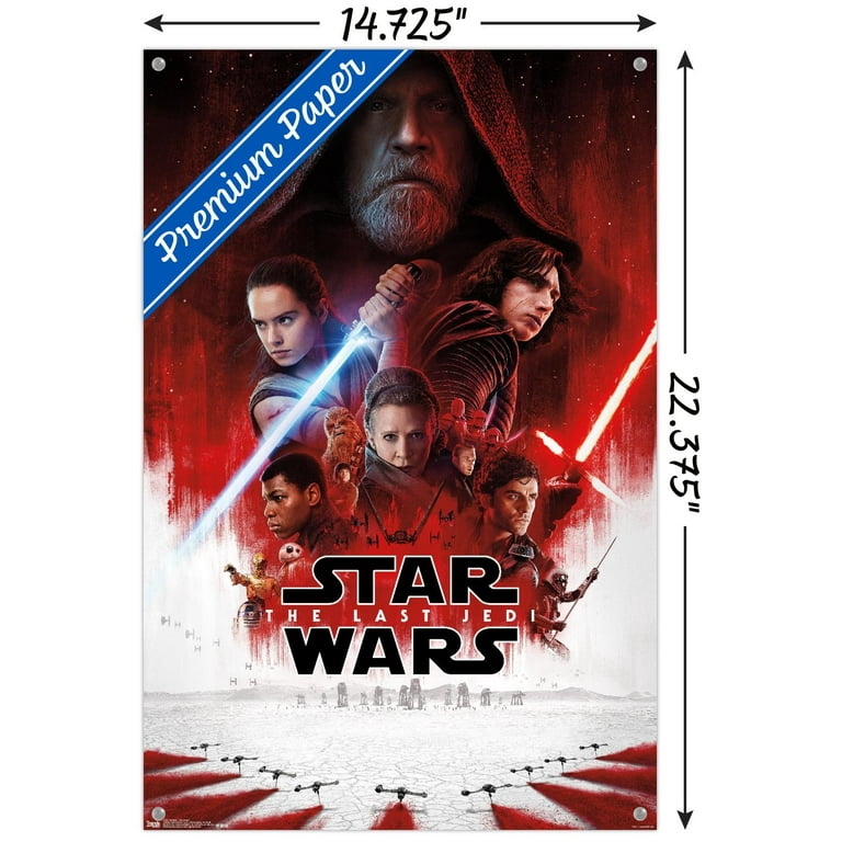 Star Wars: The Last Jedi - One Sheet Wall Poster with Push Pins, 14.725 x  22.375 