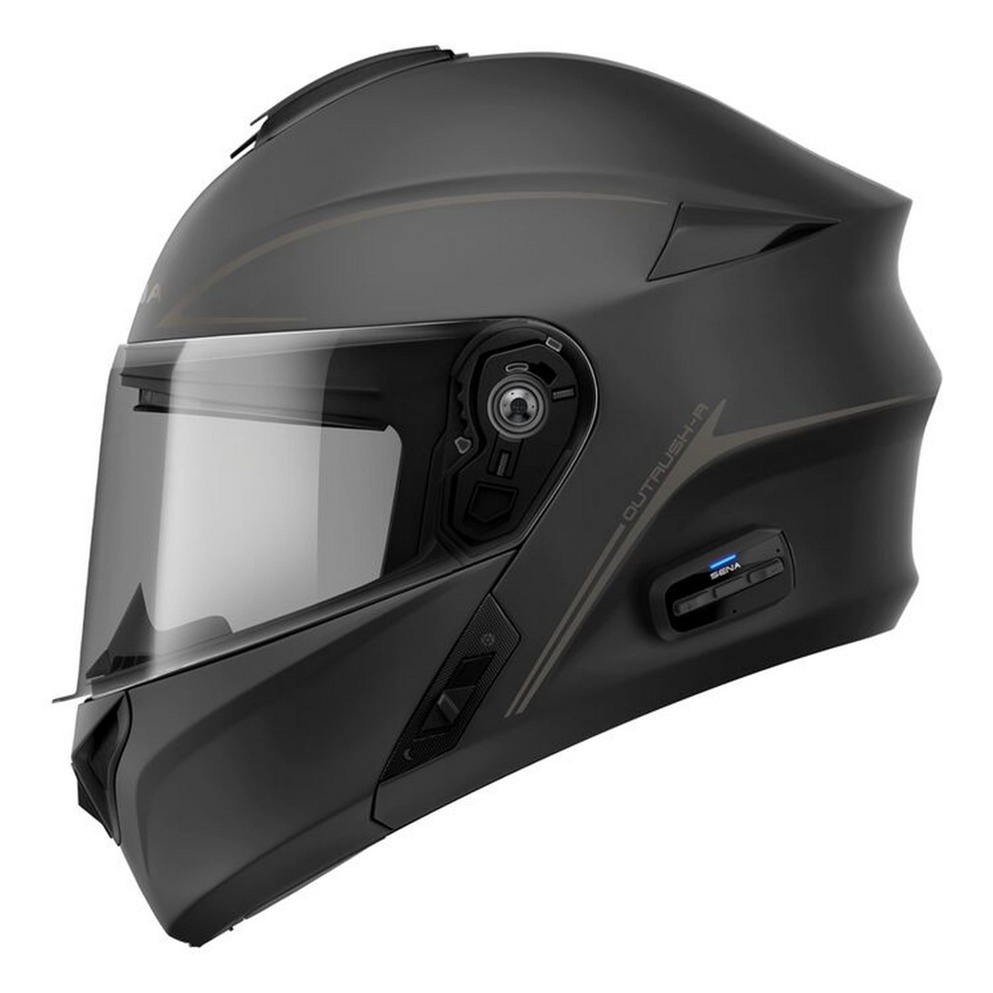 Sena Outrush R Bluetooth Modular Motorcycle Helmet with Intercom System Matte Black, Large 