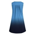 thumbnail image 4 of QUINDOS Summer Dresses for Women 2025 Casual Sundress V-neck Sleeveless Sun Dresses Pleated Button Gradient Color Mini Knee High Dresses for Women, 4 of 4