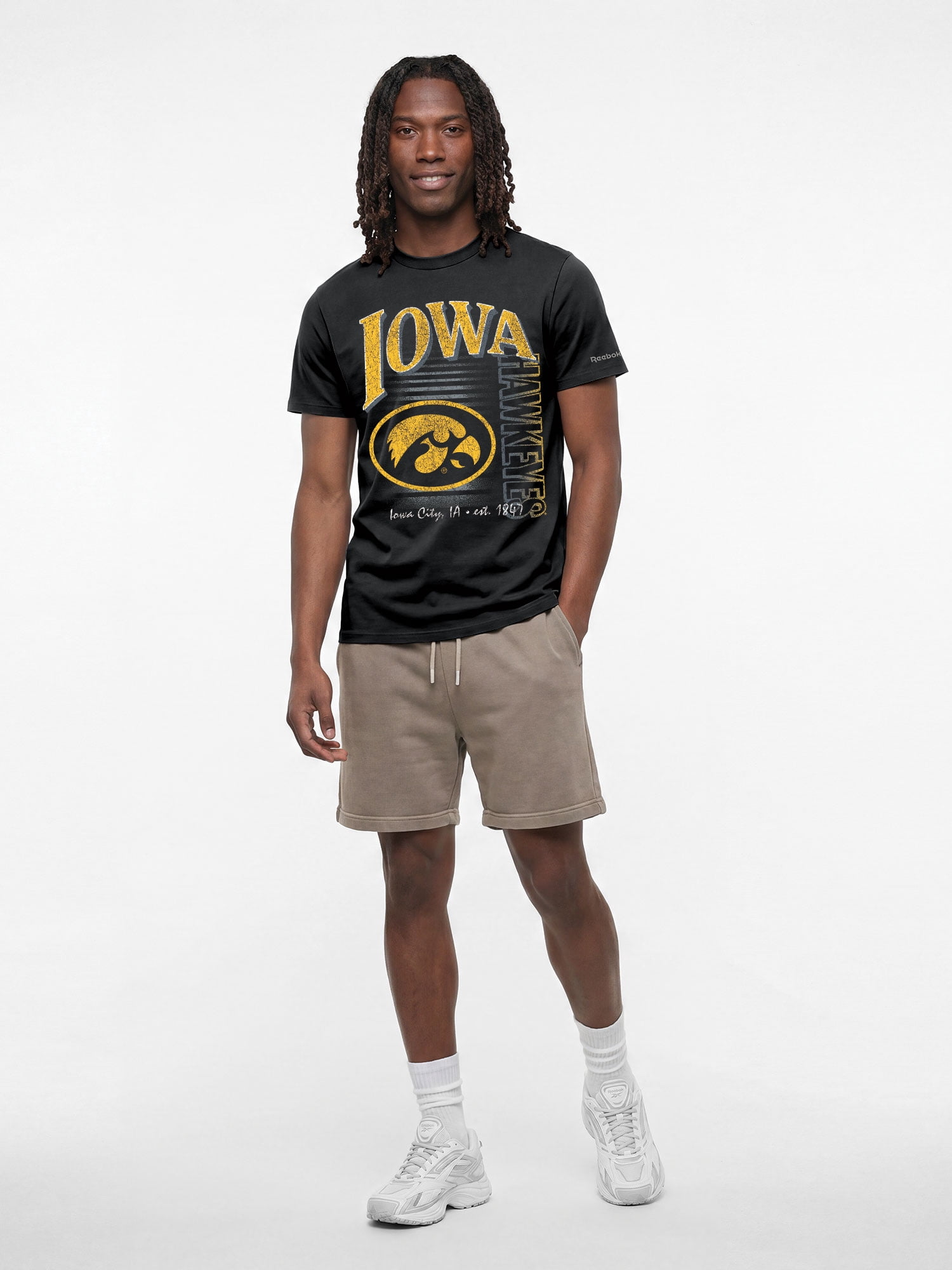 Iowa Hawkeyes Reebok Mens Crew Neck Short Sleeve T-Shirt