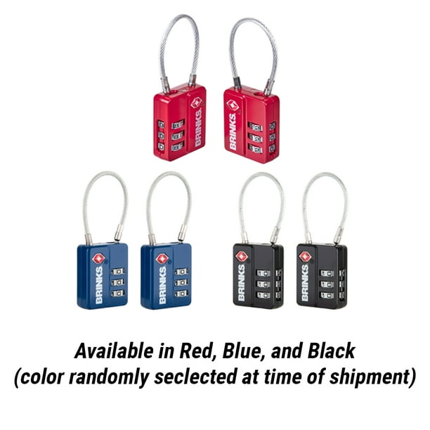 Brinks 3-Dial Combination TSA Luggage Padlock with 1-7/10in