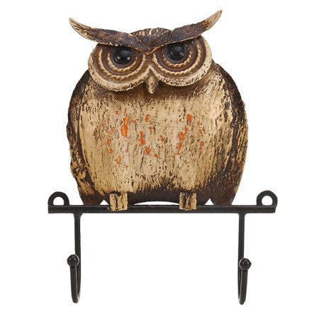 

1pc Retro Wall Art Decor Wrought Iron Owl Shape Decorative Hook Home Ornament