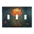 thumbnail image 2 of Dailycode Light Switch Plate Covers 2 Gang Wall Plate Plastics Outlet Covers for Kitchen Home Office Decor Rose Flower with Fireflies, 2 of 8