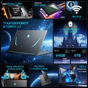 Thunderobot Storm 17 RTX 5070 Gaming Laptop, 17.3 QHD 165Hz, AMD Ryzen 7 255, 16GB DDR5, 1TB SSD, Windows 11 Home