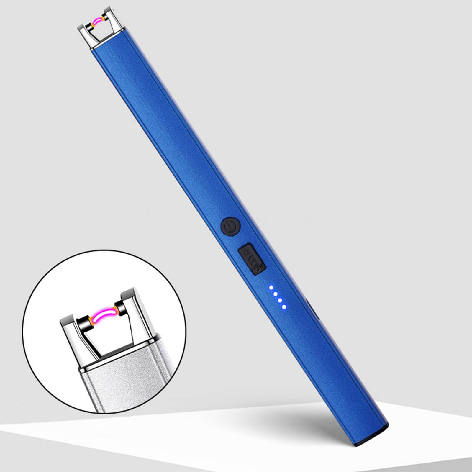 Windproof Electric Lighter with Extended Handle, USB Type-C Rechargeable, Battery Indicator, for Gas Stove, Candles, BBQ Grill, Outdoor & Indoor Use, Safe & Convenient Ignition Device