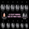 thumbnail image 5 of SINBEE Short Coffin Nail Tips Soft Gel Acrylic Nails Tips 240pcs Half Matte Full Cover Pre-shape False Gel x Nail Tips for Nail Extension Home DIY Nail Salon 12 Sizes Press on Clear Coffin Nail Tips, 5 of 7