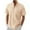 Beige, variant on Men's Summer Tops Fashion Solid Standing Collar Cotton Linen Tunic Blouse Casual Button Short Sleeve Pocket Sports Shirts Beige XL