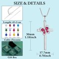 thumbnail image 6 of FJ Butterfly Cross Necklace 925 Sterling Silver Ruby Pendant July Birthstone Necklace Religious Crucifix Jewelry Gifts for Women, 6 of 6