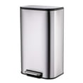 thumbnail image 1 of Soft-Close Step Trash Can – Stainless Steel Kitchen Garbage Bin with Removable Inner Bucket – Rectangular Pedal Design for Home, Office, Bedroom, Living Room, 50L, 44.8×34.1×61.2cm, 1 of 7