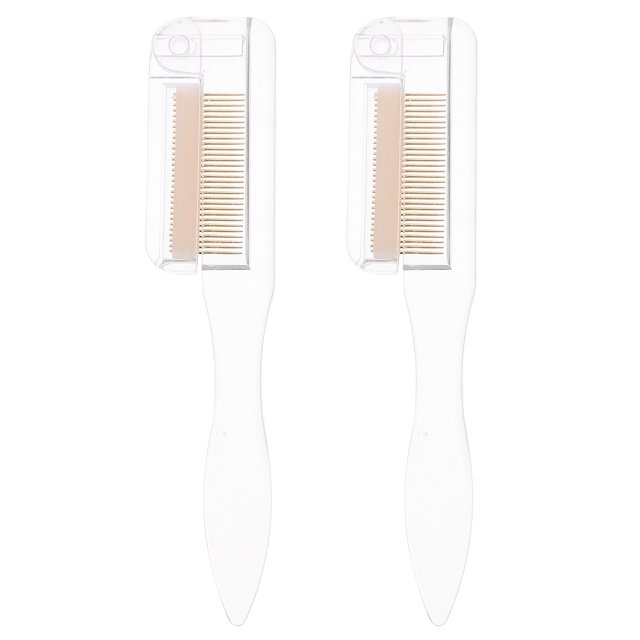 Miangastore straight eyebrow comb Eyebrow Combs Transparent White for Makeup Women 2Set