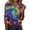 C-Multicolor Pumpkin, variant on Halloween Shirts Womens Long Sleeve Ghost Holiday V Neck Shirts Pumpkin Spooky Season Kitten Fall Tops