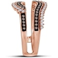 thumbnail image 2 of Gems Jewels 1Ctw Round Cut Brown And White Diamond Enhancer Wrap Ring Guard 925 Sterling Silver 14K Rose Gold Plated For Women's-9, 2 of 2