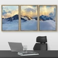 thumbnail image 2 of wall26 - 3 Piece Framed Canvas Wall Art - Alpine Landscape with Peaks Covered by Snow and Clouds - Modern Home Art Stretched and Framed Ready to Hang - 24"x36"x3 NATURAL, 2 of 5