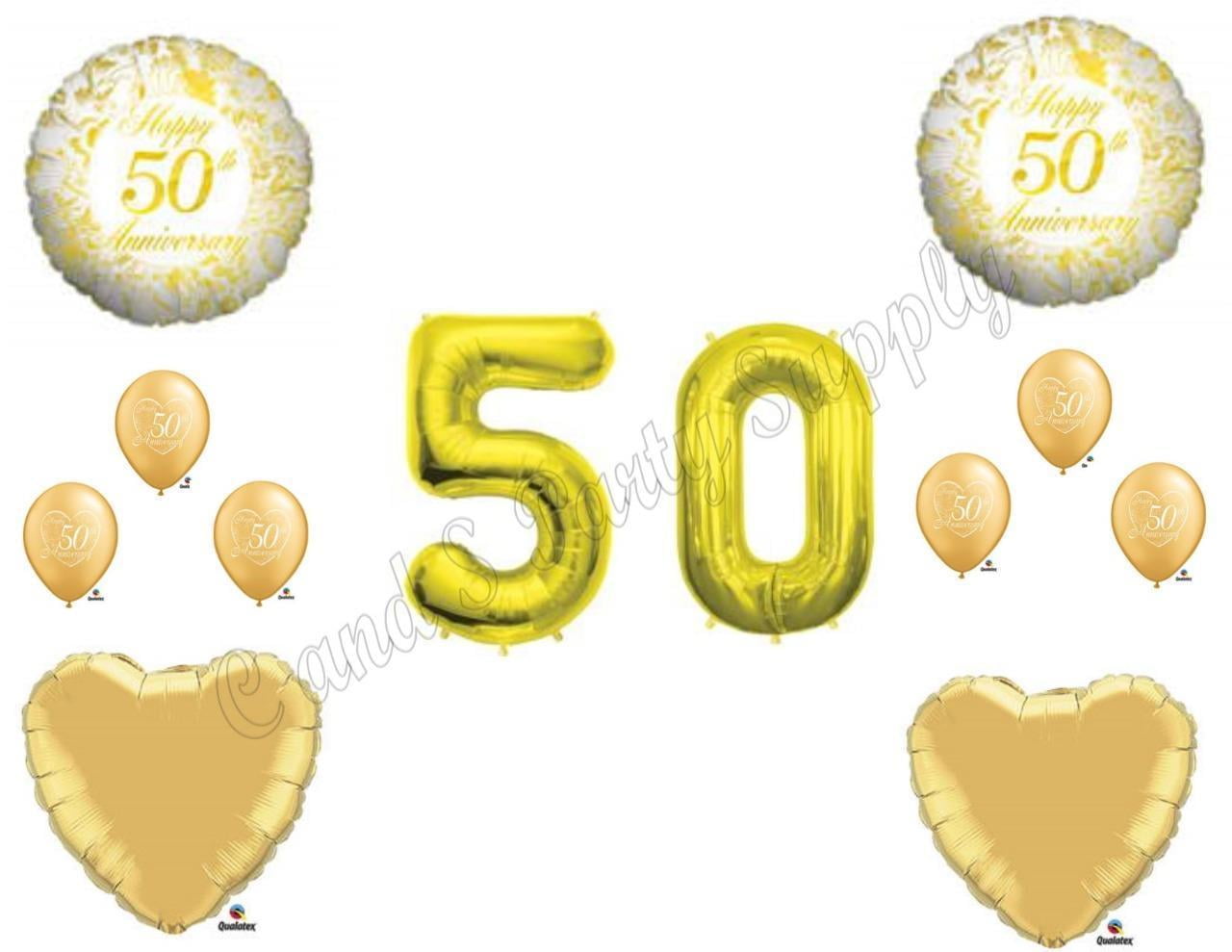 50TH GOLDEN ANNIVERSARY Balloons Birthday party Decoration Supplies Wedding Bell 
