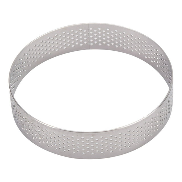 Anneaux à Tarte Ronds de 8 Pouces, Anneau à Gâteau Perforé, Résistant à la Chaleur, Antiadhésif, Anneaux de Cuisson en Acier Inoxydable, Anneau Chauffant pour la Cuisine, Applications Culinaires, Haute Performance, Cuisson et Cuisine Quotidiennes, Ensemble de Moules en Verre avec