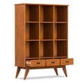 thumbnail image 4 of Simpli Home Draper 42 inch Wide Solid Hardwood Mid-Century Storage Bookcase in Teak Brown, 4 of 12