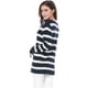 thumbnail image 4 of INSPIRE CHIC Suéter de rayas túnica con hombros descubiertos y cuello redondo para mujer Azul XS, 4 of 6