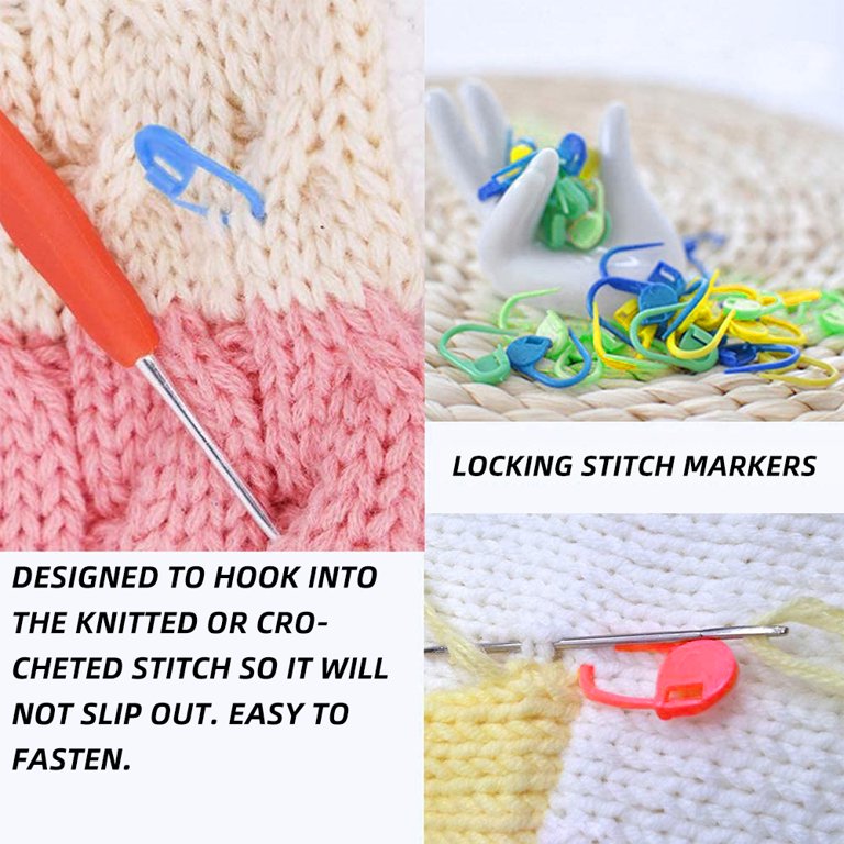 100PC Mix Color Knitting Stitch Counter Crochet Locking Stitch