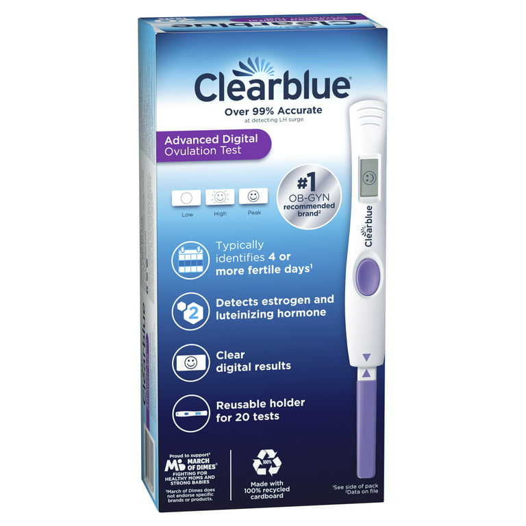 Azul Bangladesh Fraternidad Clearblue Advanced Digital Ovulation Test, Predictor Kit, 20 Tests - Walmart .com