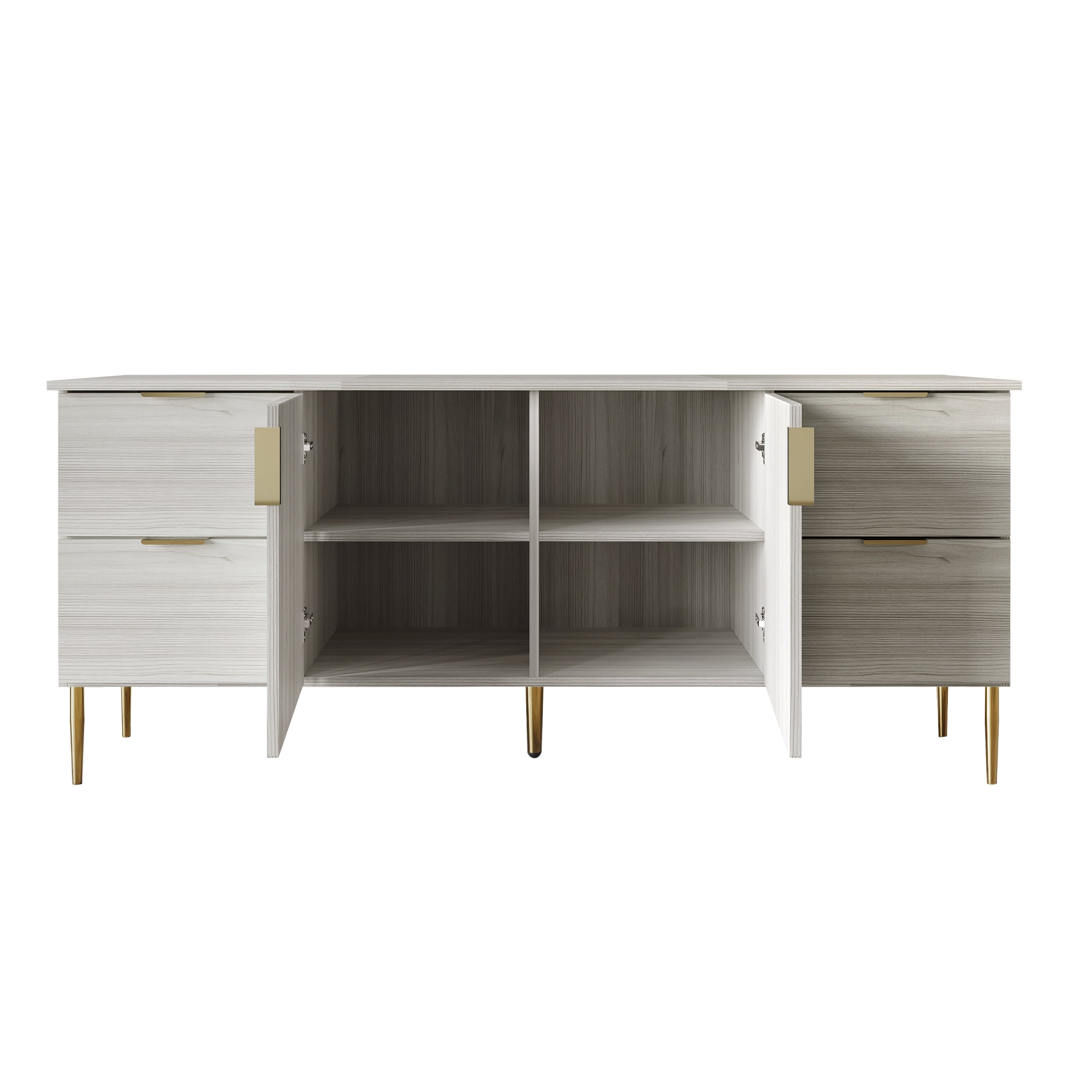 Castle Place Comtemporary Sideboard Accent Cabinet, Light Grey