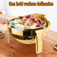 thumbnail image 2 of Plat de Buffet 9 L, Réchaud de Restauration, Ensemble de Plats Ronds pour Frottement au Buffet, Ensemble de Réchauds de Buffet et de Frottement en Acier Inoxydable avec Couvercle Visible, Rond, 2 of 7