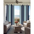thumbnail image 6 of Turquoise Navy Blue Striped Kitchen Curtains Modern Minimalist Ombre Lines Cafe Short Curtains for Bathroom Blackout Window Curtain Small Window Treatment Drapes for Bedroom Living Room 42"x45"x2, 6 of 9