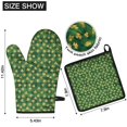 thumbnail image 6 of St. Patrick's Day and Clovers Green Plaid Pattern Kitchen Oven Mitt and Pot Holder Set 2 Pcs, Heat Resistant Up To 392 °F, for Baking, Cooking and Grilling, 6 of 6