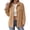 Khaki, variant on Womens Jackets Straight Long Sleeve Button Up Classic Lapel Collar Pocket Outerwear Coat