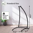thumbnail image 2 of Yacona C-Type Hammock Hanging Chair with Stand, Outdoor Hammock Chair Swing, Hanging Chair with Neck Pillow, for Patio and Garden,Bedroom, Balcony, 300lbs, 2 of 7