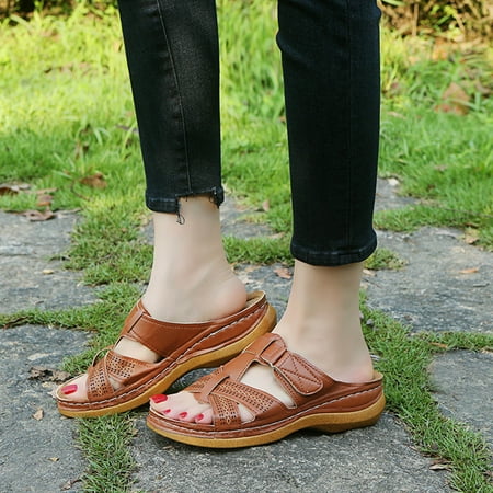 

Binmer Open Toe Super Soft Platform Women Summer Shoes Flat Sandals