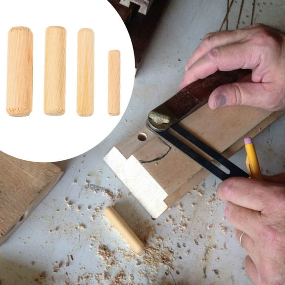 PAMINGONO 500 Pcs Cylinder Hardwood Dowels for Furniture Components and DIY Projects