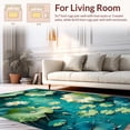 thumbnail image 2 of ODIKA 4'x6' Machine Washable Non-Slip Area Rug, Dragonfly & Water Lily High Traffic Rug, Teal, 280650, 2 of 7