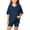 Navy, variant on Girls 2pc Outfits Summer Solid Color Short Sleeve V Neck Drop Shoulder T-Shirts Basic Leggings Shorts Sets Navy 12-13 Years