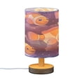 thumbnail image 2 of WOBOGO Tropical Clownfish Bedroom Table Lamp USB Power Connector Wooden Base Round Linen Shade For Living Room Desk, 2 of 7