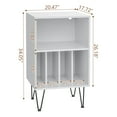 thumbnail image 6 of Hommpa Turntable Stand White Record Player Stand with Vinyl Storage and LED Light Vinyl Record Storage Cabinet Holds Up to 100 Albums Record Player Table for Living Room Bedroom Office, 6 of 9