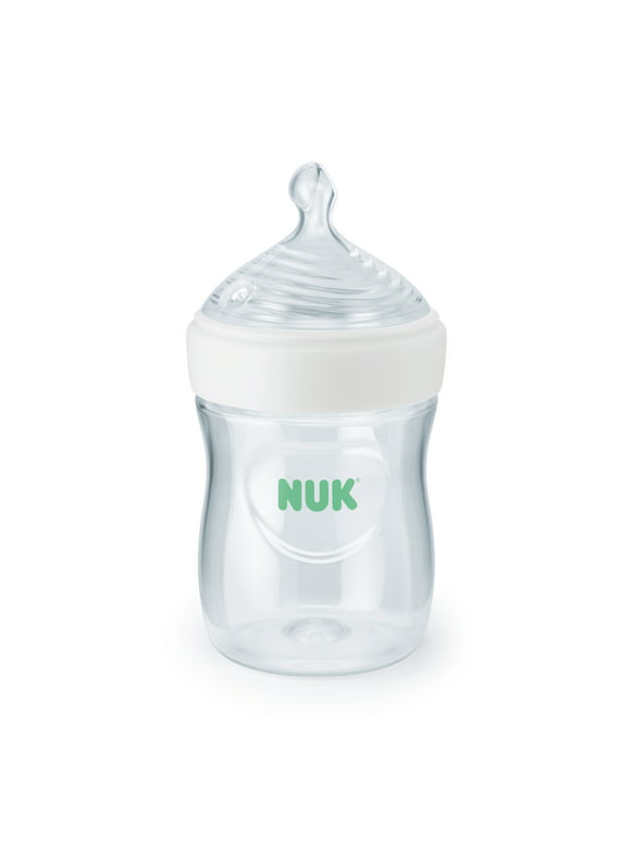NUK Simply Natural with SafeTemp, 5 oz, 1 Pack, Clear Baby Bottles