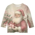 thumbnail image 3 of DxhmoneyHX Christmas Shirts for Girls Cute Gnomes Graphic Tees Fall&nbsp;Winter Lightweight&nbsp;3/4 Sleeve Tops Holiday Fashion Crewneck&nbsp;Sweatshirt Size 3-4Years, 3 of 4