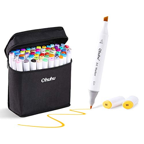 scherp woestenij Zichtbaar Ohuhu 80 Colors Dual Tips Permanent Marker Pens Art Markers Highlighters  with Carrying Case for Drawing Sketching Adult Coloring Highlighting and  Underlining | Walmart Canada
