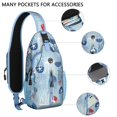 thumbnail image 2 of Crossbody Sling Backpack for Women Men Light Blue Octopus Repeat Shoulder Sling Crossbody Casual Chest Bag for Travel Sports Running Hiking, 2 of 6