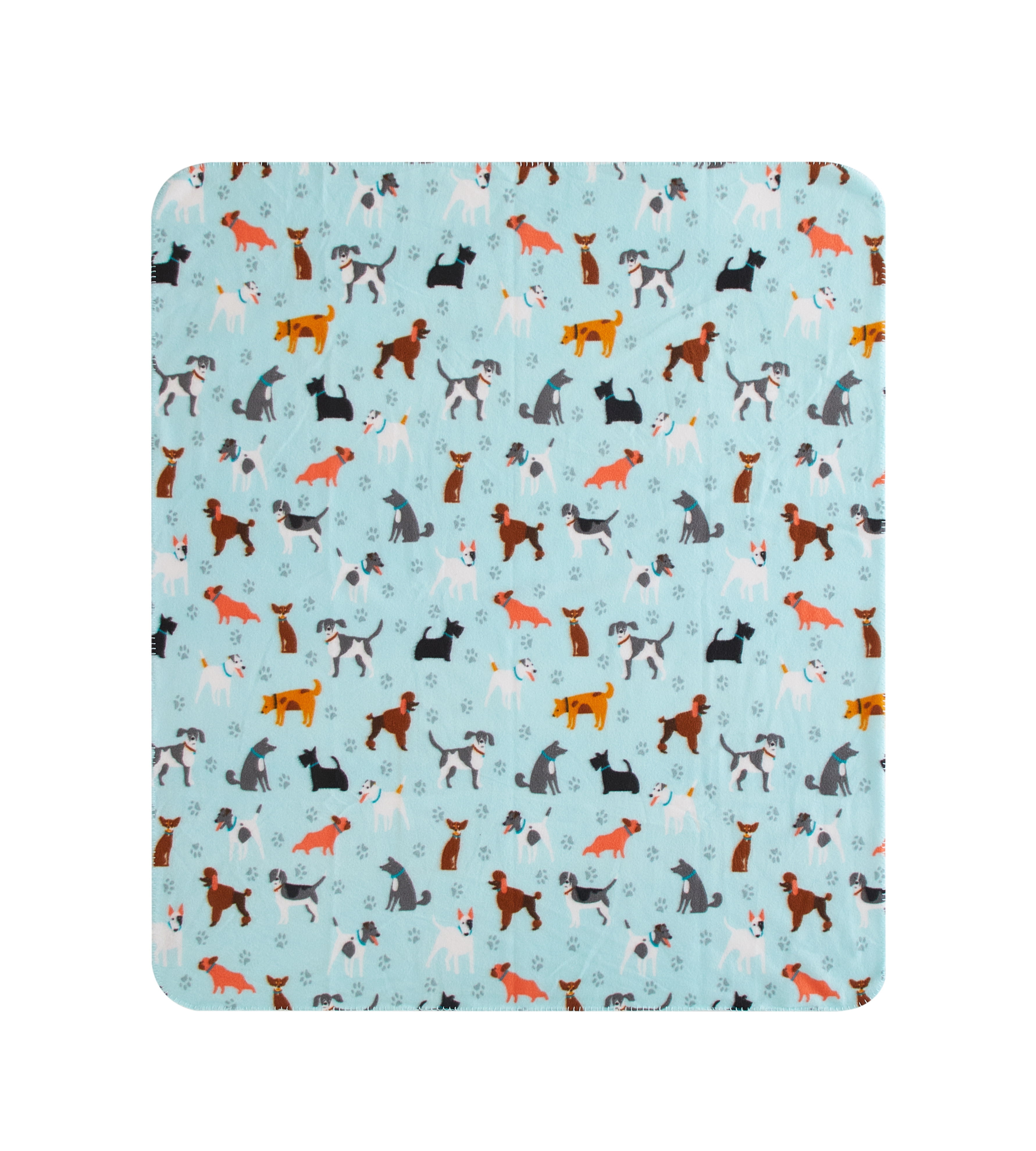 Mainstays Cozy Fleece Throw Blanket, 50" x 60" Inches, Blue Dogs