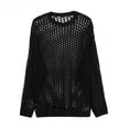thumbnail image 5 of HBFAGFB Chemises à Manches Longues pour Femmes Chandail Col Rond en Maille Haut Tendance Blouse Noire Taille Unique, 5 of 5