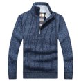 thumbnail image 2 of Vedolay Mens Pullover Sweaters Long Sleeve Loose Casual Knitwear Warm Tunic Blue,XL, 2 of 4