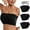 Black, variant on LYEAA Push up Bras for Women Wireless Seamless Pack of 3 Plus Size Padded Strapless Stretch Bandeau No Wire Solid Invisible Support Non-Slip Breathable Comfortable Soft Sleeping Everyday Bra Beige M