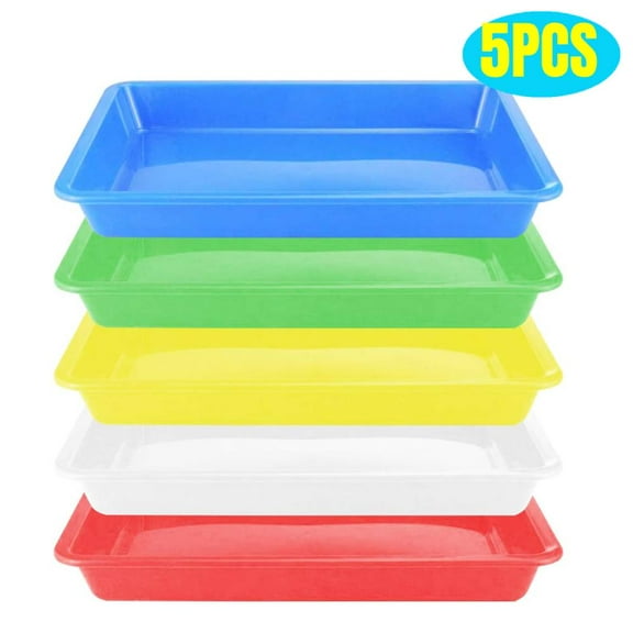 5 Pieces Plastic Art Trays, Stackable Activity Crafts Organizer, Serving, Jewelry Tray for DIY Projects, Painting, Beads, Organizing Supply,
