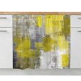 thumbnail image 2 of Yellow Grey Cabinet Curtains 11"W x 13"L, Abstract Art Oil Painting Modern Geometric Sink Skirt for Bathroom Kitchen Self Adhesive, Desk Privacy Short Curtain for Pantry Storage Coffee Bar, 2 of 9