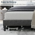 thumbnail image 5 of Yaheetech Upholstered Platform Bed Frame with Channel Tufted Headboard, Full, Dark Gray, 5 of 6