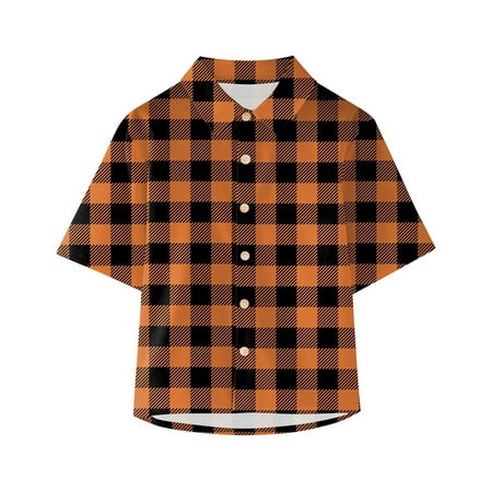 

Toddler Kids Boys T-Shirts Cartoon Printed Short Sleeve Crew Neck Clothes Button Down Lapel Summer Tops Soft Cozy Comfortable Tshirts