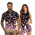 thumbnail image 2 of KUIFORTI Cherry Blossom Matching Golf Outfits for Couples, His and Hers Quarter Zip Quick Dry Sport Shirts & Dress Set, Mr and Mrs Gift for Golf Tennis Casual Summer Wear, 2 of 7